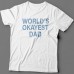 Футболка в подарок для папы с надписью "World's okayest dad" ("Самый нормальный папа в мире")