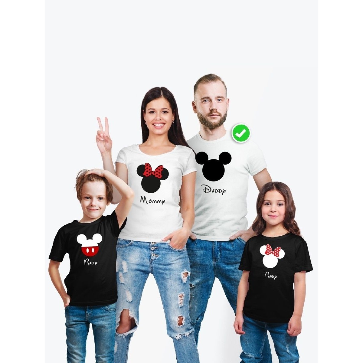 Футболка Family Look с принтом "Микки Маус" для всей семьи в одном стиле