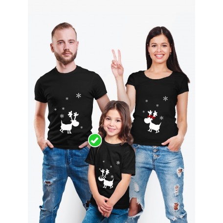 Футболки family look для всей семьи с принтом Олени