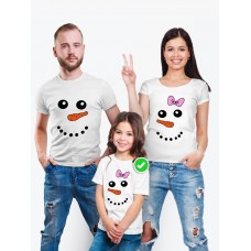 Футболка из комплекта Family Look Снеговики | Футболки Фэмили Лук для всей семьи в одном стиле