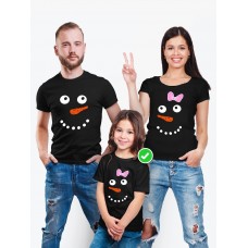Футболка из комплекта Family Look Снеговики | Футболки Фэмили Лук для всей семьи в одном стиле