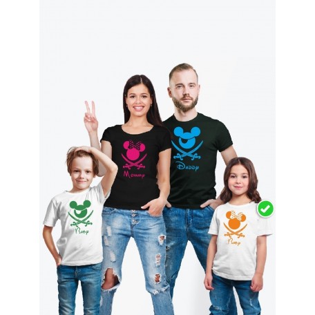Футболки Family Look для всей семьи Пираты Микки Маус | Футболки Фэмили Лук
