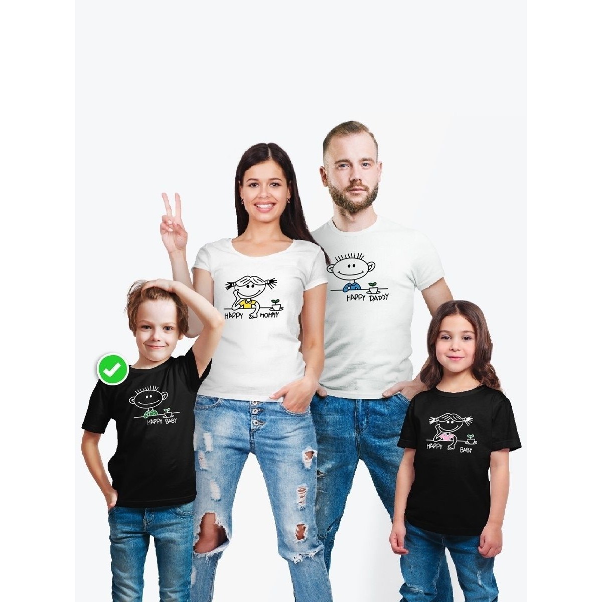 Футболка детская family look с принтом