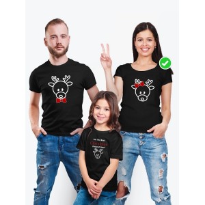 Футболки Family Look для всей семьи с принтом Рождественские олени/Фэмили Лук
