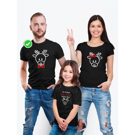Футболки Family Look для всей семьи с принтом Олени Рождественские/Фэмили Лук