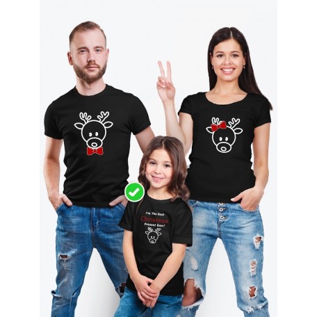 Футболки Family Look для всей семьи с принтом Олени Рождественские/Фэмили Лук