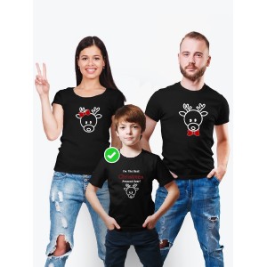 Футболки Family Look для всей семьи с принтом Рождественские олени/Фэмили Лук
