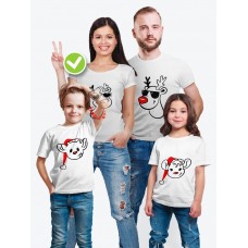 Футболка из комплекта Family Look Олени с принтом Смешные олени / Футболки Фэмили Лук в одном стиле