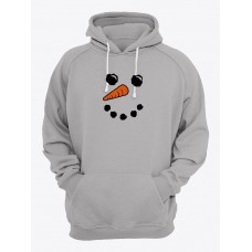 Смешная модная толстовка с капюшоном для женщин/девушек с длинным рукавом с принтом "Лицо снеговика с морковкой и точками"