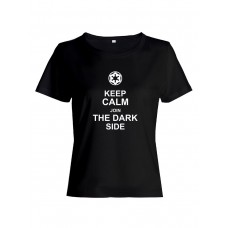 Прикольная футболка с принтом Keep calm join dark side | Женская оригинальная и стильная футболка