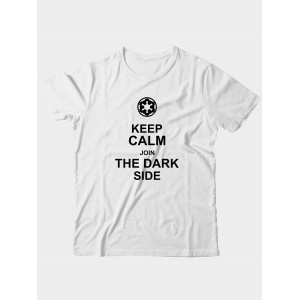 Прикольная футболка с принтом Keep calm join dark side | Мужская оригинальная и стильная футболка