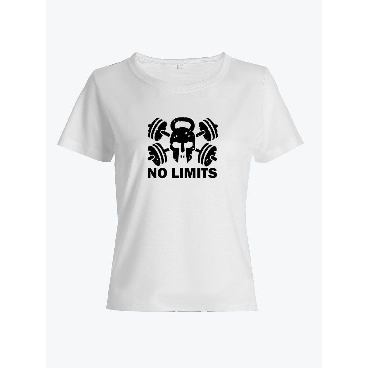 Прикольная футболка с принтом No limits | Женская оригинальная и стильная футболка