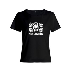 Прикольная футболка с принтом No limits | Женская оригинальная и стильная футболка