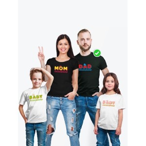 Футболки family look для всей семьи с принтом We are happy family | Прикольные одинаковые семейные