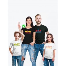 Футболки family look для всей семьи с принтом We are happy family | Прикольные одинаковые семейные Футболки family look для всей семьи с принтом We are happy family | Прикольные одинаковые семейные