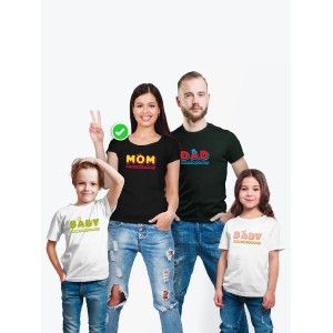 Футболки family look для всей семьи с принтом We are happy family | Прикольные одинаковые семейные