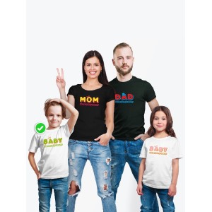 Футболки family look для всей семьи с принтом We are happy family | Прикольные одинаковые семейные