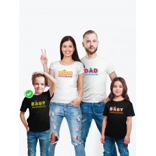 Футболки family look для всей семьи с принтом We are happy family | Прикольные одинаковые семейные