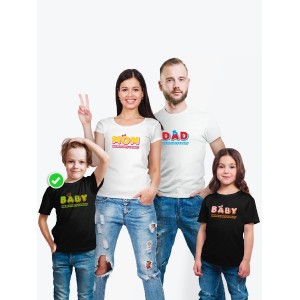 Футболки family look для всей семьи с принтом We are happy family | Прикольные одинаковые семейные