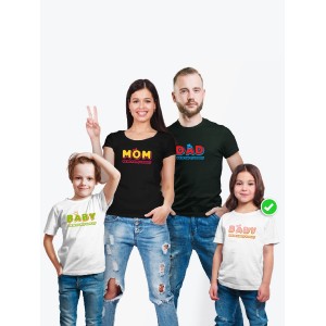 Футболки family look для всей семьи с принтом We are happy family | Прикольные одинаковые семейные