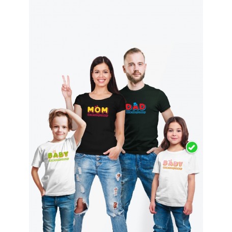 Футболки family look для всей семьи с принтом We are happy family | Прикольные одинаковые семейные