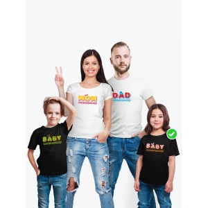 Футболки family look для всей семьи с принтом We are happy family | Прикольные одинаковые семейные