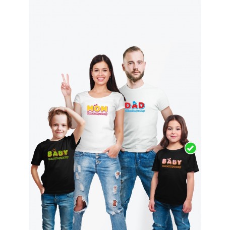 Футболки family look для всей семьи с принтом We are happy family | Прикольные одинаковые семейные