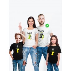 Футболки family look для всей семьи с принтом Заврики | Прикольные одинаковые семейные футболки