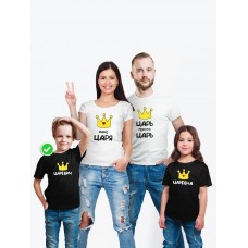 Футболки family look для всей семьи с принтом Царская семья | Прикольные одинаковые семейные
