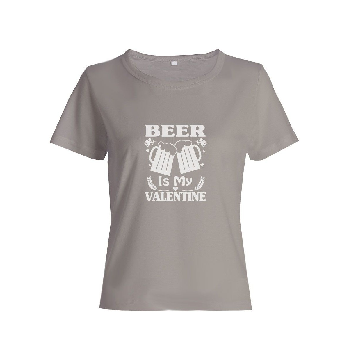 Футболка ко дню влюбленных с принтом Beer is my valintine | Футболка на 14 февраля