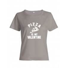 Футболка ко дню влюбленных с принтом Pizza is my valentine | Футболка на 14 февраля