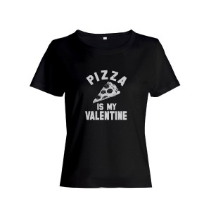 Футболка ко дню влюбленных с принтом Pizza is my valentine | Футболка на 14 февраля