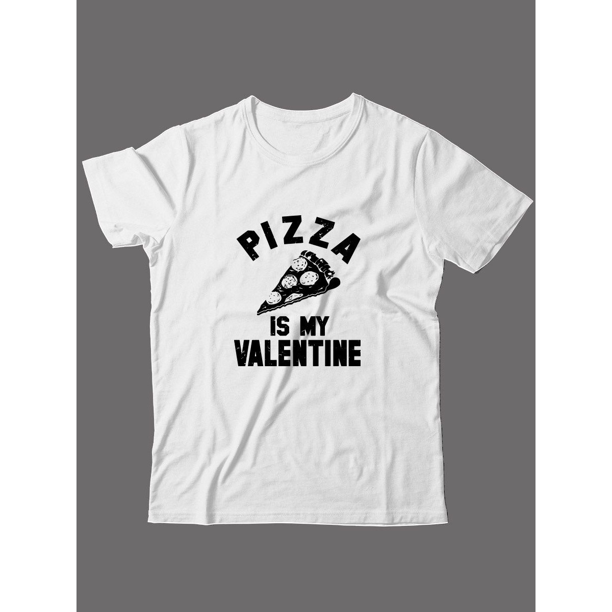Футболка ко дню влюбленных с принтом Pizza is my valentine | Футболка на 14 февраля