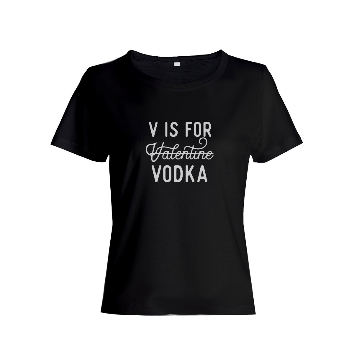 Футболка ко дню влюбленных с принтом V is for vodka | Футболка на 14 февраля