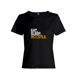 Бойцовская футболка для тренировок и повседневной носки для бойцов ММА с принтом Eat sleep wrestle