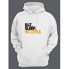 Бойцовская толстовка с капюшоном с принтом "Eat sleep wrestle"