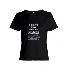 Прикольная футболка с принтом I don't run | Смешная и оригинальная футболка