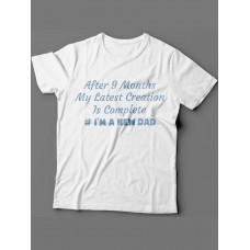 Мужская футболка с прикольным принтом "After 9 months my latest creation is complete"