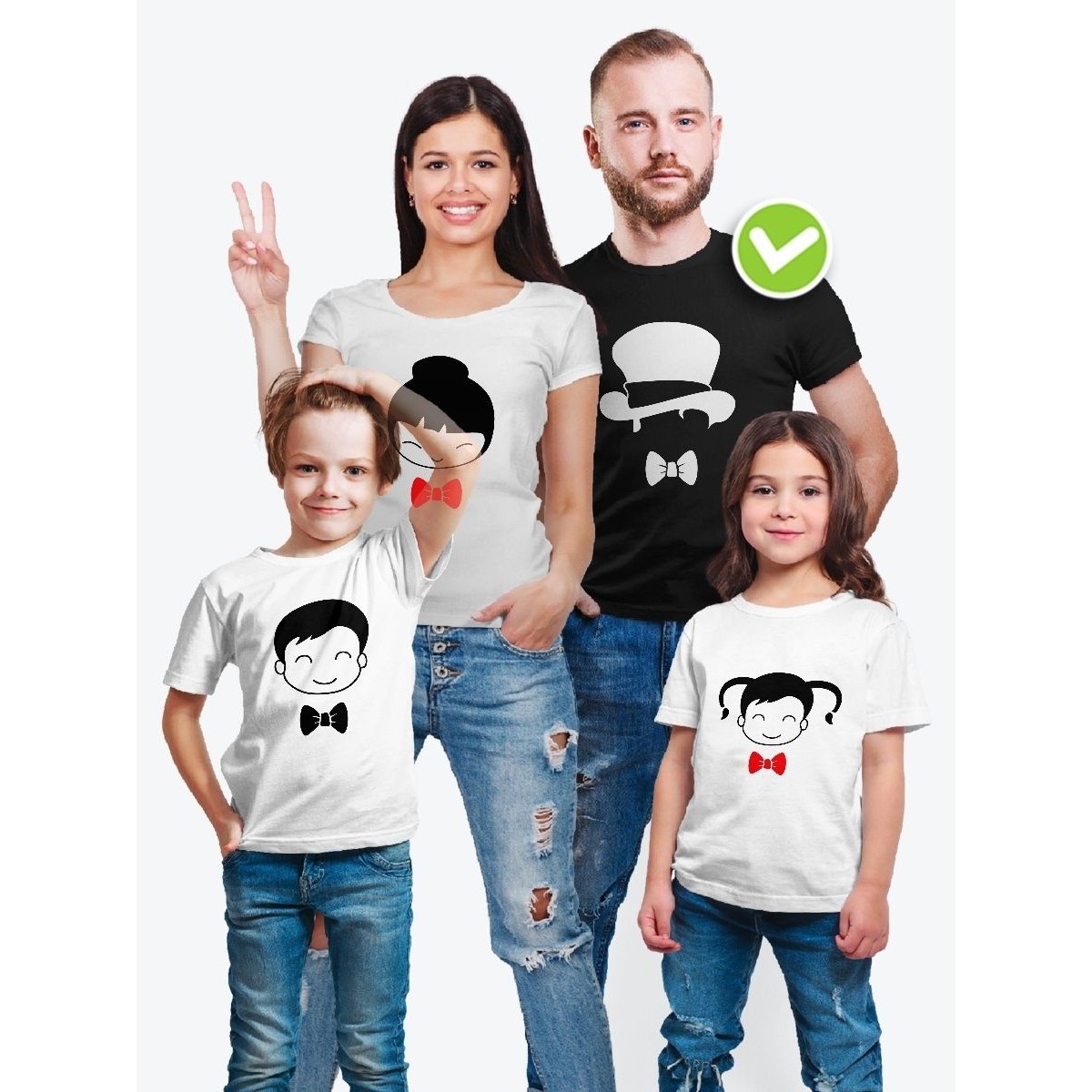 Футболка с принтом Heads family | Футболки Фэмили Лук на всю семью