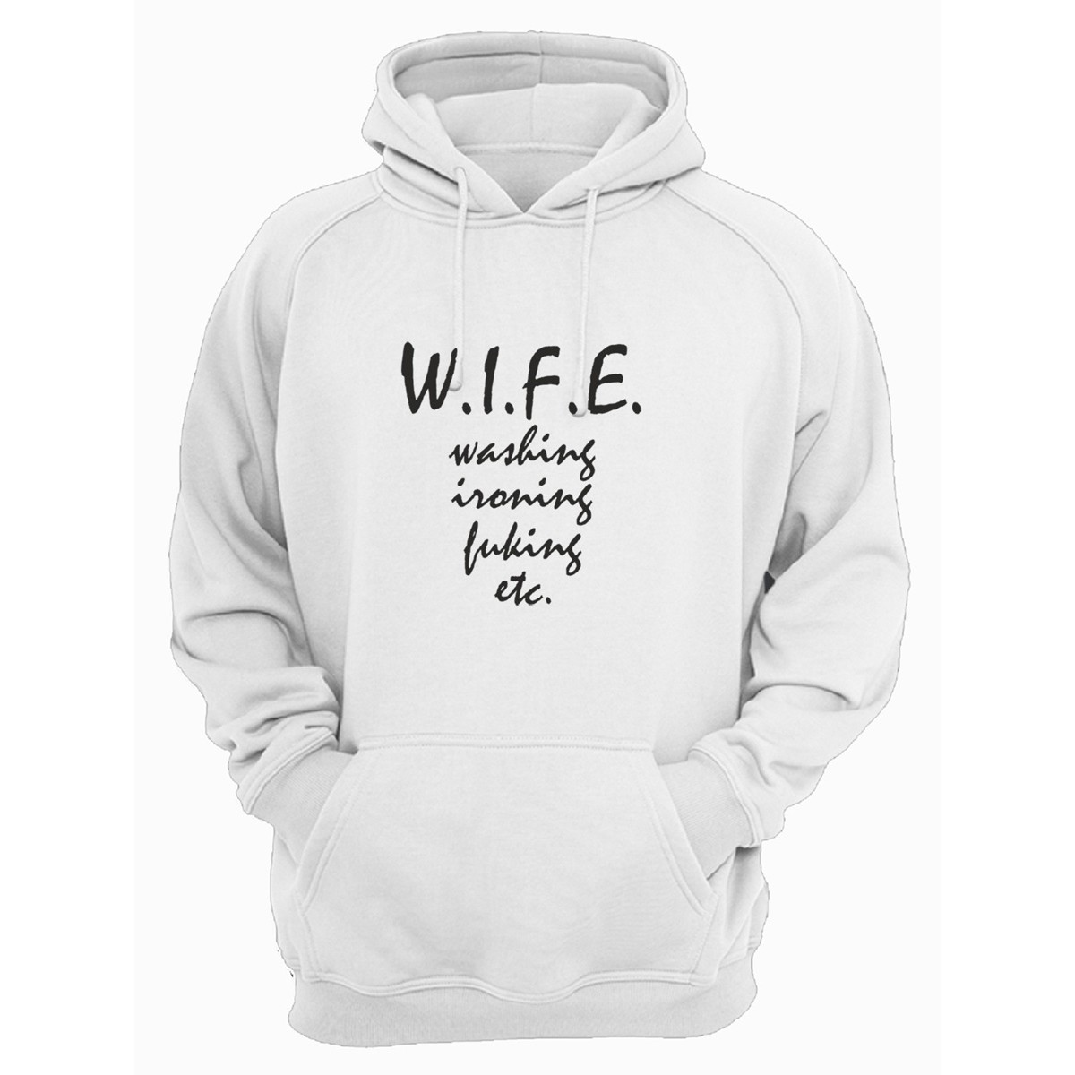 Мужское худи со смешным принтом "W. I. F. E."