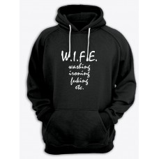 Женское худи со смешным принтом "W. I. F. E."
