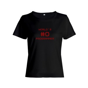 Футболка женская со смешным принтом Worlds #0 Programmer | Модная, прикольная и стильная футболка