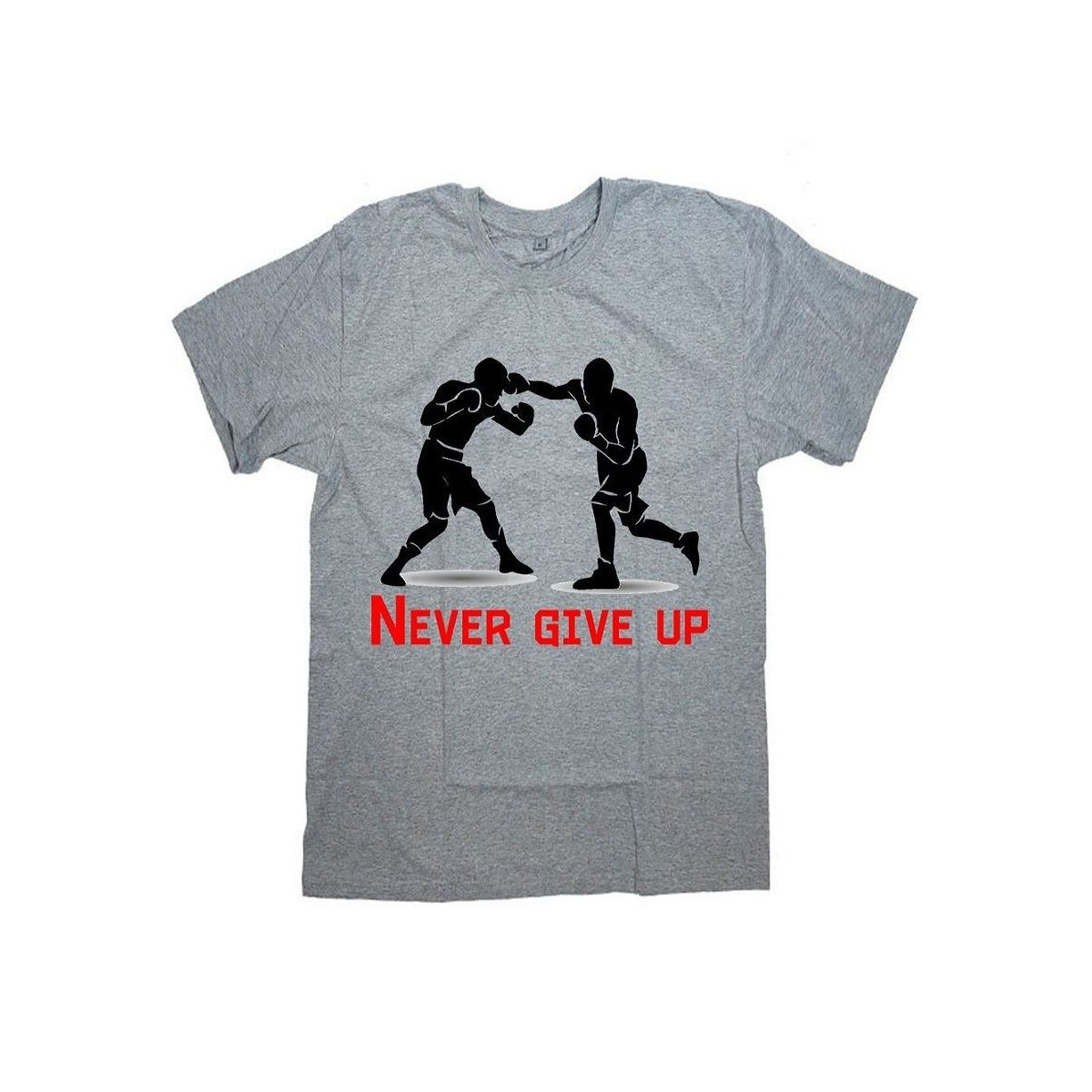 Мужская футболка с прикольным принтом "Never give up"