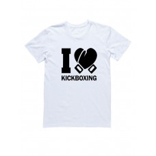 Мужская футболка с прикольным принтом "I love kickboxing"