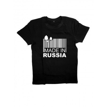 Мужская футболка с прикольным принтом "Сделано в России"