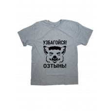 Мужская футболка с прикольным принтом "Узбагойся, озтынь!"