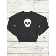 Свитшот мужской с принтом череп унисекс кофта без капюшона