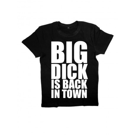 Прикольная, смешная мужская футболка с принтом "Big dick is back in town"