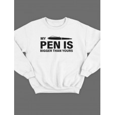 Модный свитшот - толстовка без капюшона с принтом "My pen is bigger than yours"