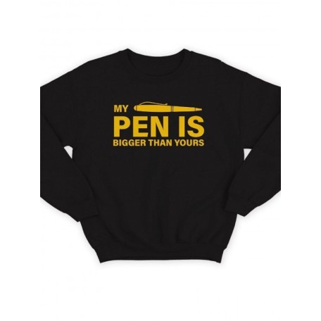 Модный свитшот - толстовка без капюшона с принтом "My pen is bigger than yours"